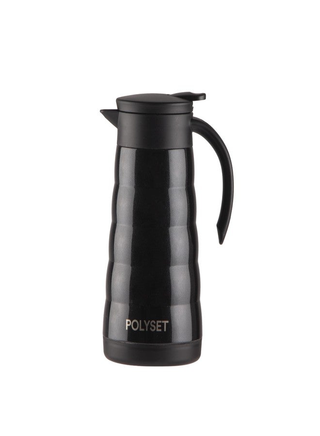 Polyset Glitz Vacuum Insulated Stainless Steel Flask, Water, Beverage, Travel Bottle, Jug, Airpot, Coffee, Tea Pot (1 Year Warranty) (Black, 800 ml, Glitz) - Image 1